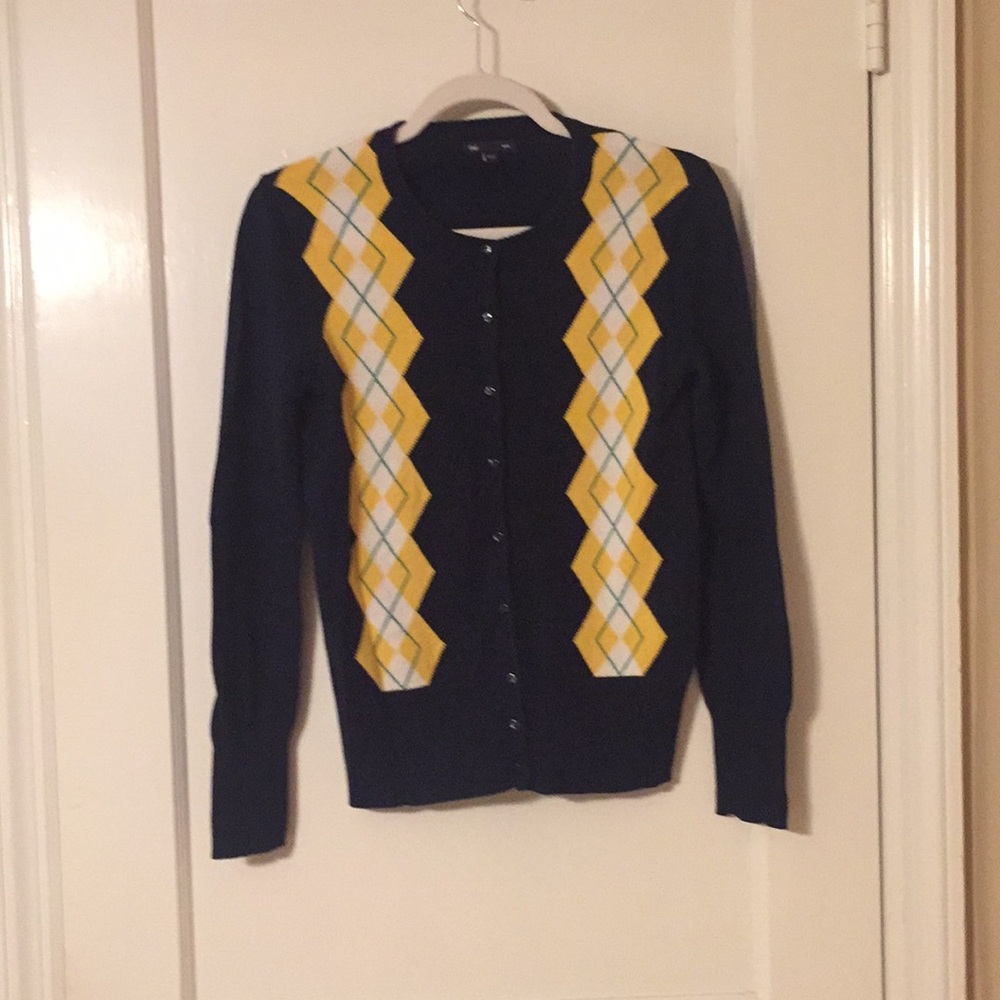 Gap Factory argyle cardigan sweater size small